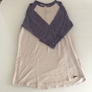 on the byas White/Purple Baseball Henley